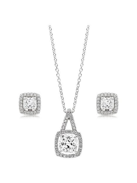 beaverbrooks-silver-cubic-zirconia-square-halo-pendant-and-earrings-set
