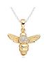  image of beaverbrooks-silver-gold-plated-cubic-zirconia-bee-pendant