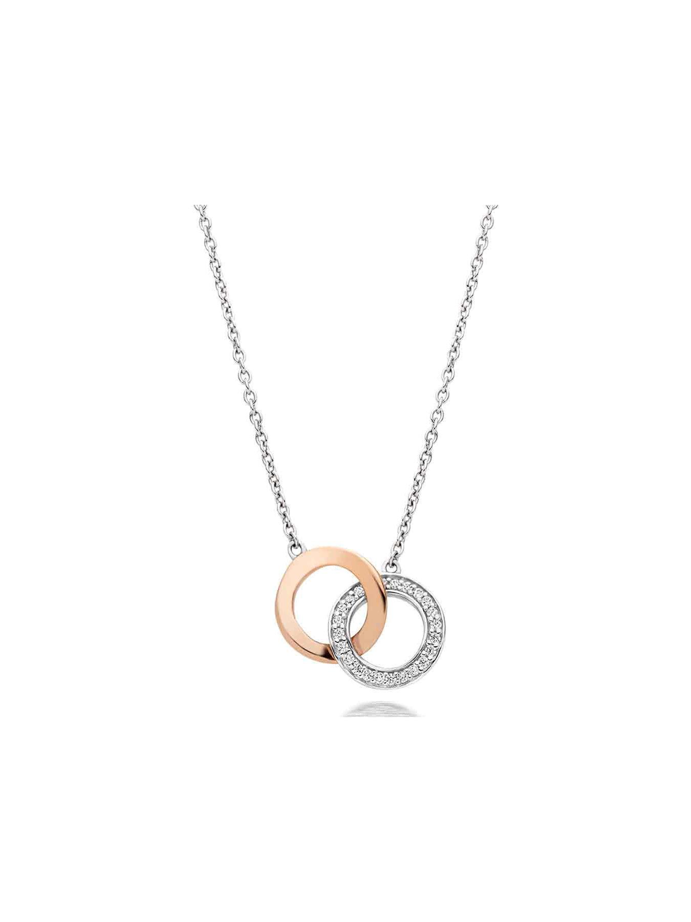 Silver & Gold Interlocking Necklace Rose Gold & Silver (Mostly Gold)