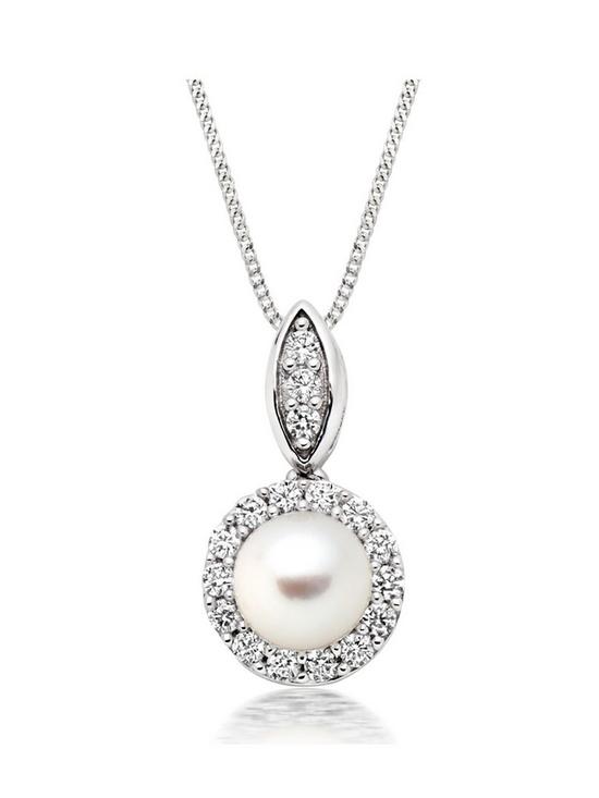 front image of beaverbrooks-silver-pearl-and-cubic-zirconia-pendant