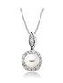  image of beaverbrooks-silver-pearl-and-cubic-zirconia-pendant
