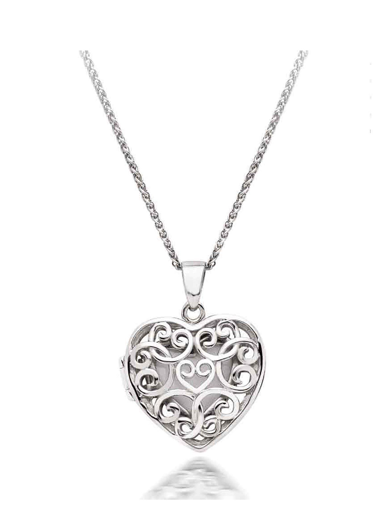 beaverbrooks silver heart locket pendant