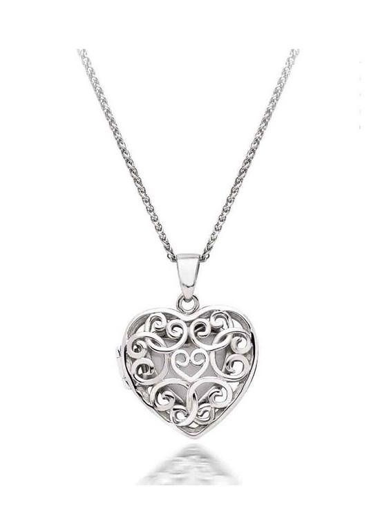 front image of beaverbrooks-silver-heart-locket-pendant