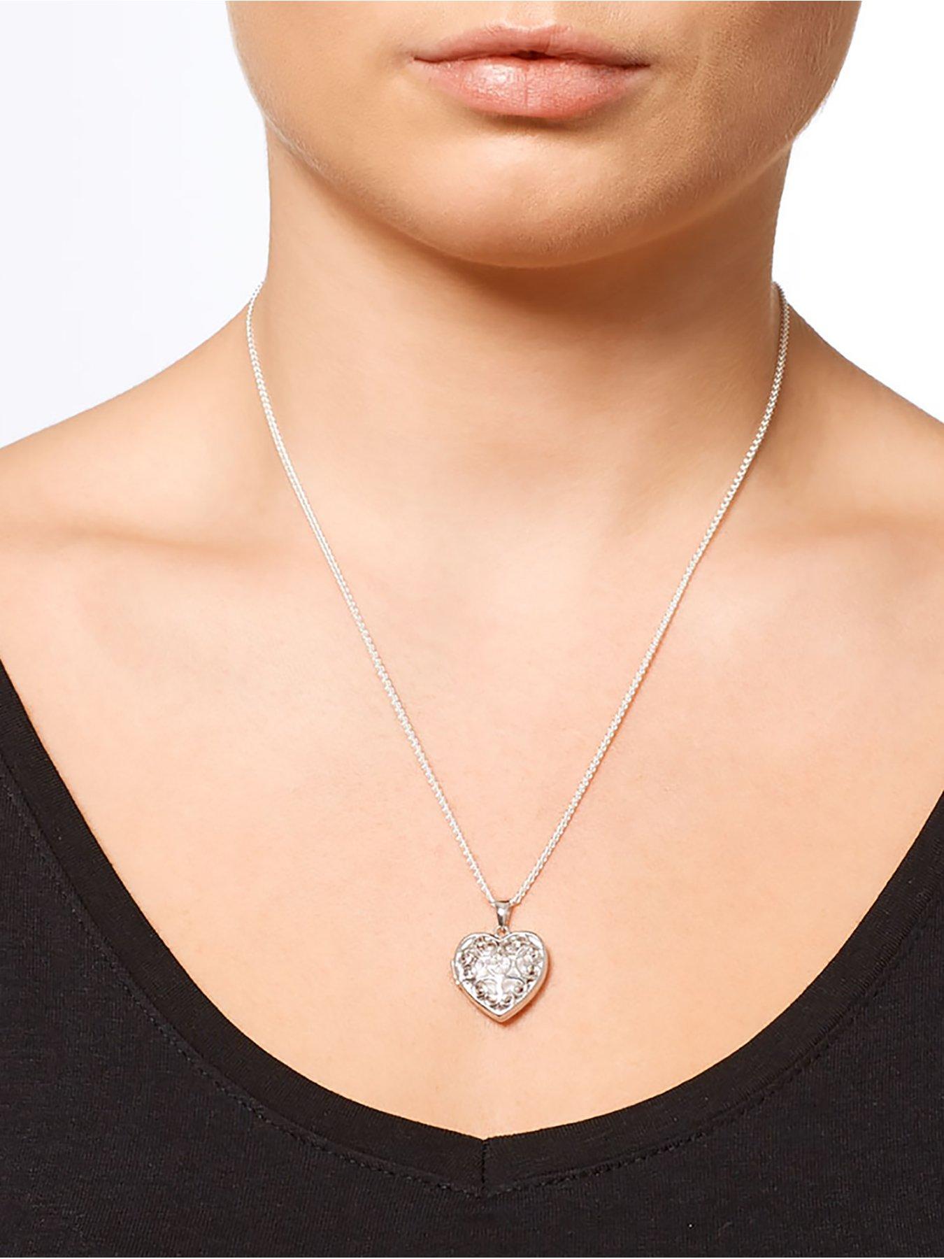 Beaverbrooks Silver Heart Locket Pendant Littlewoods