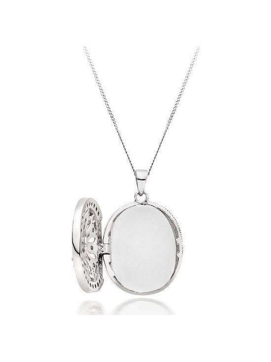 stillFront image of beaverbrooks-silver-cubic-zirconia-oval-locket-pendant