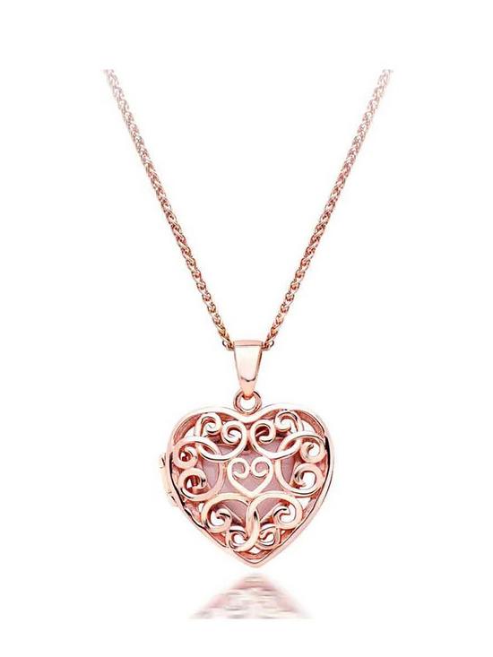 front image of beaverbrooks-silver-rose-gold-plated-heart-locket-pendant