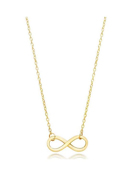 front image of beaverbrooks-9ct-gold-infinity-necklace