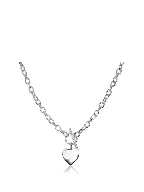 front image of beaverbrooks-silver-heart-necklace