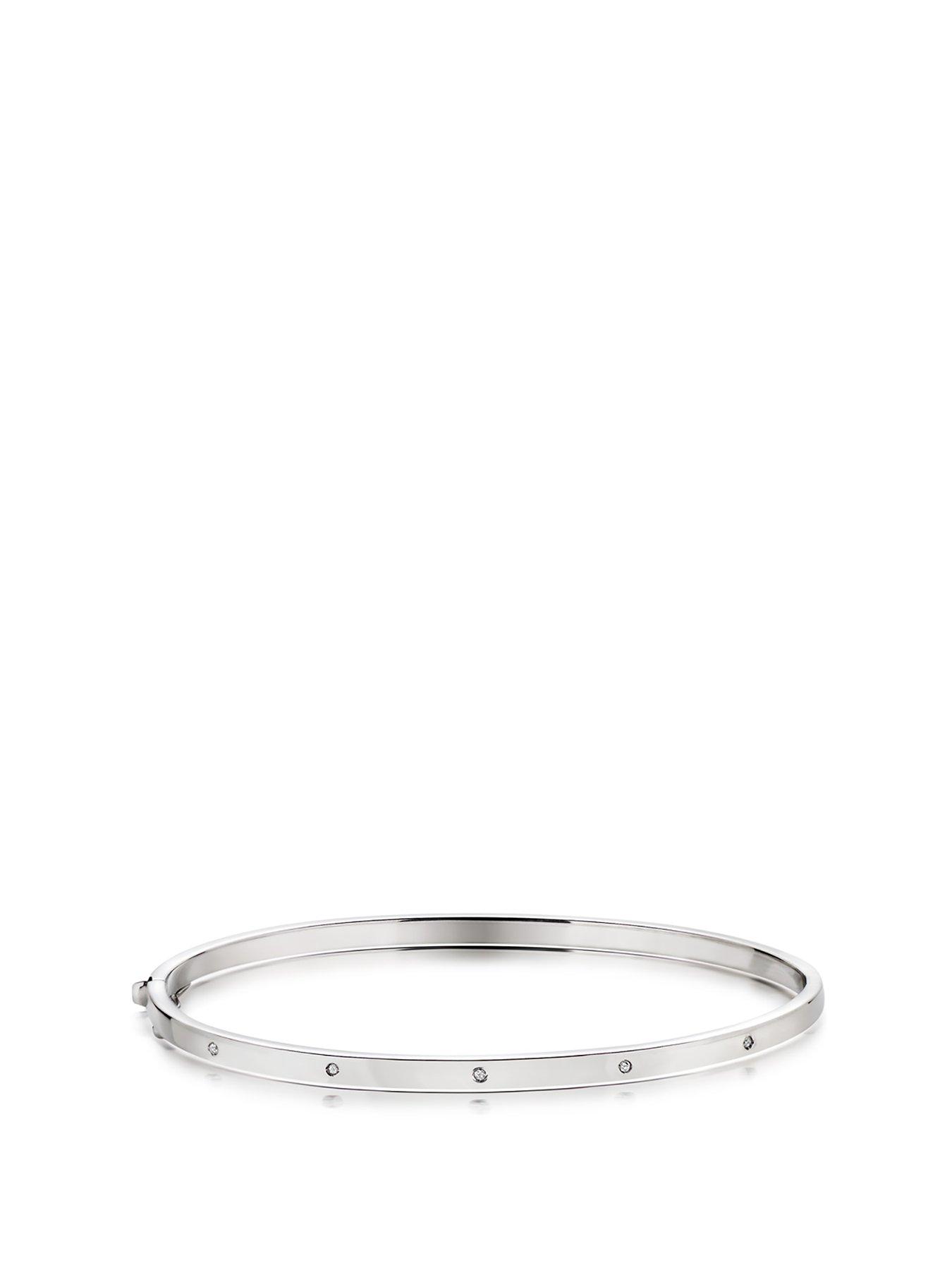Image 1 of 3 of Beaverbrooks 9ct White Gold Diamond Set Bangle