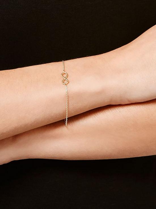 stillFront image of beaverbrooks-9ct-gold-infinity-bracelet