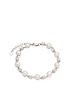  image of beaverbrooks-silver-cubic-zirconia-and-freshwater-pearl-bracelet