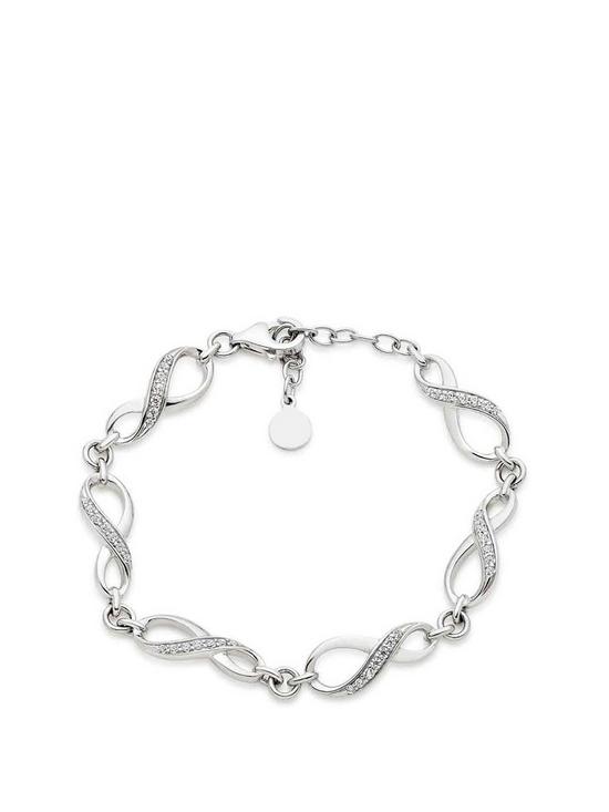 front image of beaverbrooks-silver-cubic-zirconia-infinity-bracelet