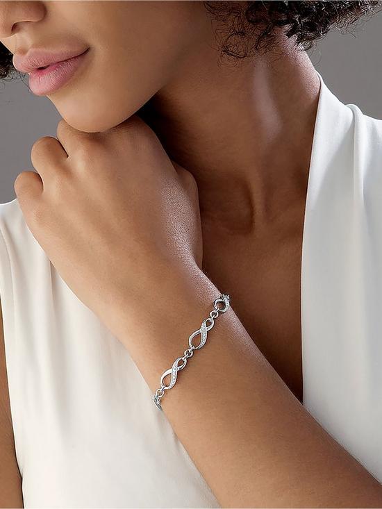 stillFront image of beaverbrooks-silver-cubic-zirconia-infinity-bracelet