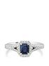 image of beaverbrooks-18ct-white-gold-diamond-and-sapphire-cluster-ring