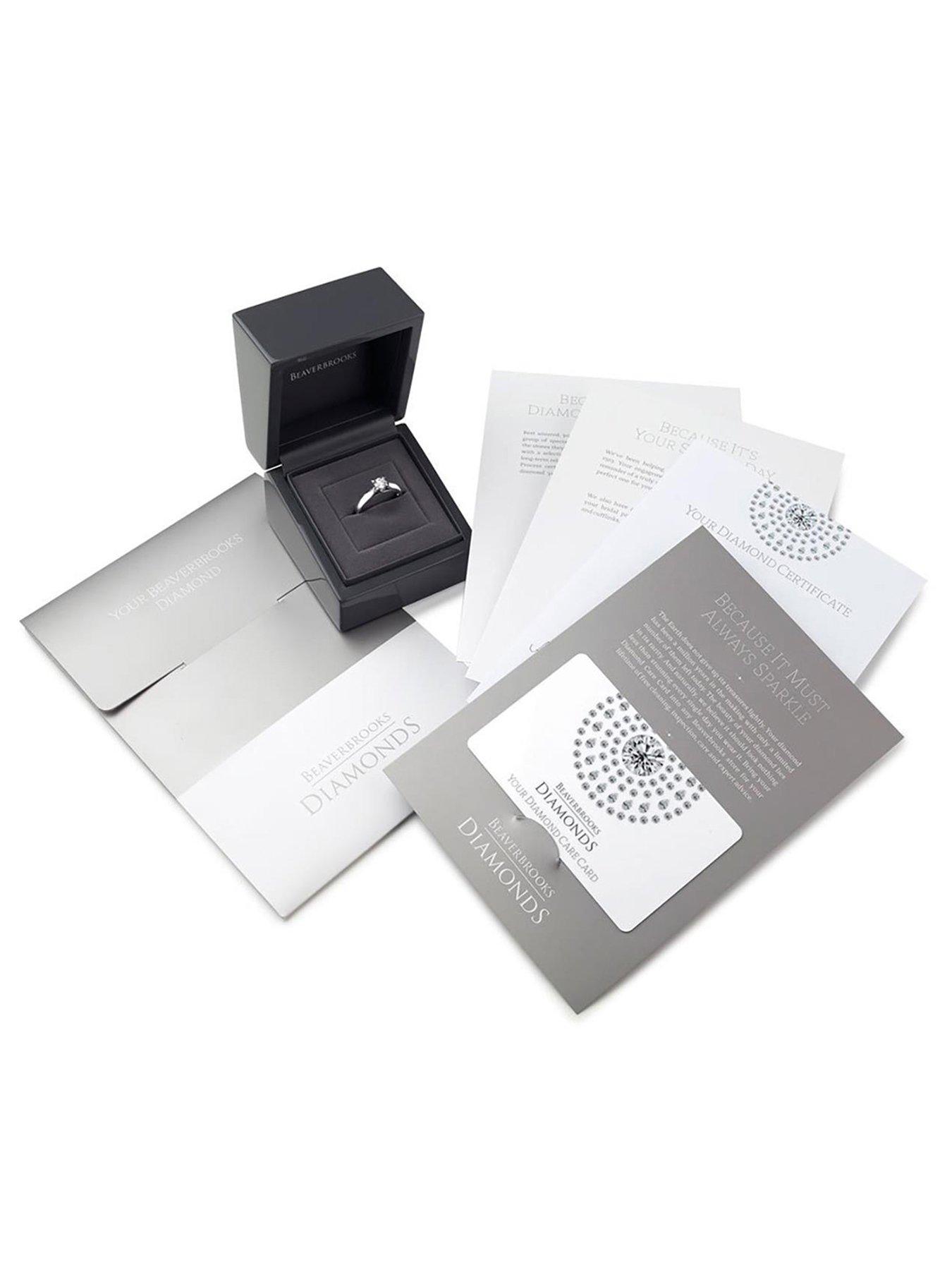 Image 6 of 7 of Beaverbrooks 18ct White Gold Diamond Pear Shaped Halo Ring