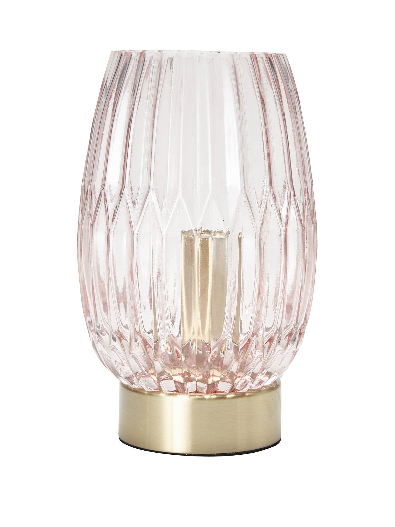 Michelle Keegan Home Daphne Ribbed Touch Table Lamp Pink