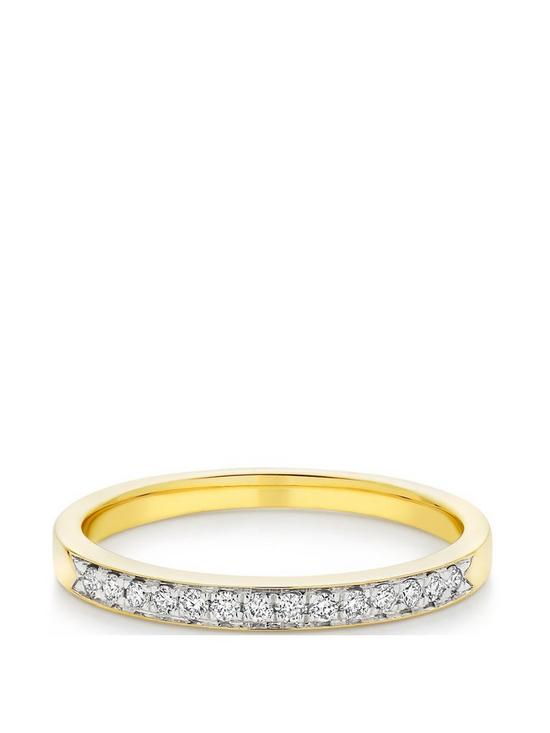 stillFront image of beaverbrooks-18ct-gold-diamond-half-eternity-wedding-ring
