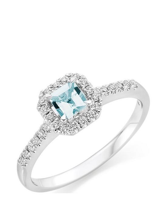 front image of beaverbrooks-18ct-white-gold-diamond-and-aquamarine-ring