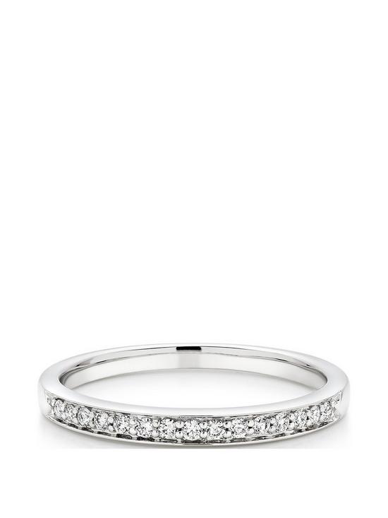 stillFront image of beaverbrooks-platinum-diamond-half-eternity-ring