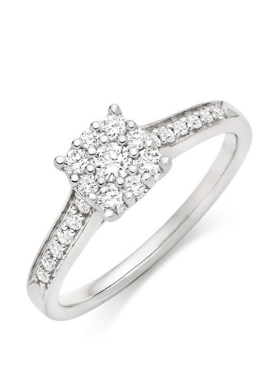 front image of beaverbrooks-9ct-white-gold-diamond-cluster-ring