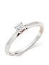  image of beaverbrooks-18ct-white-gold-and-rose-gold-diamond-rose-hearts-ring