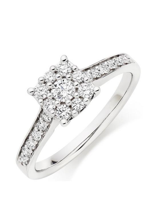 front image of beaverbrooks-9ct-white-gold-diamond-cluster-ring