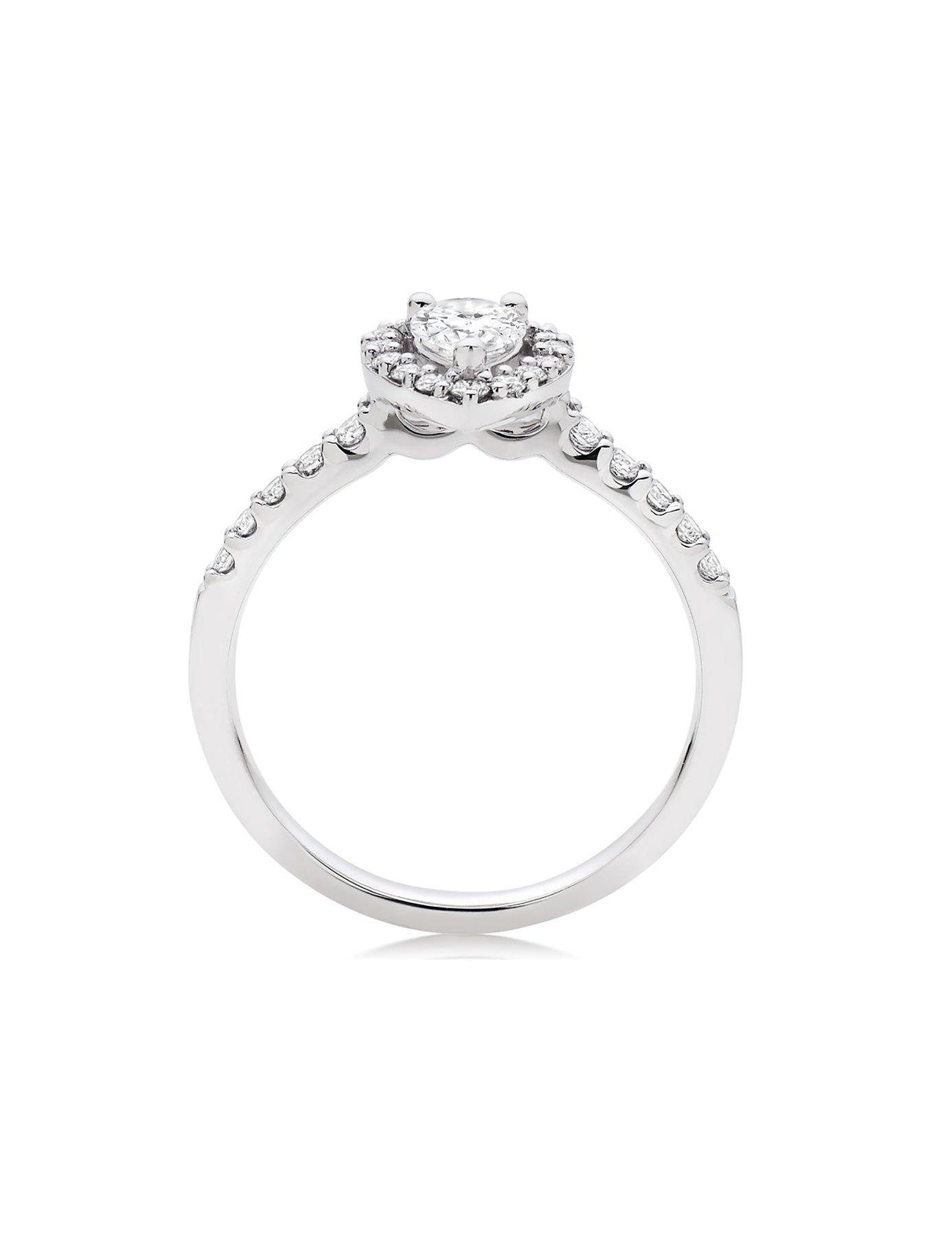  image of beaverbrooks-platinum-diamond-pear-shaped-halo-ring