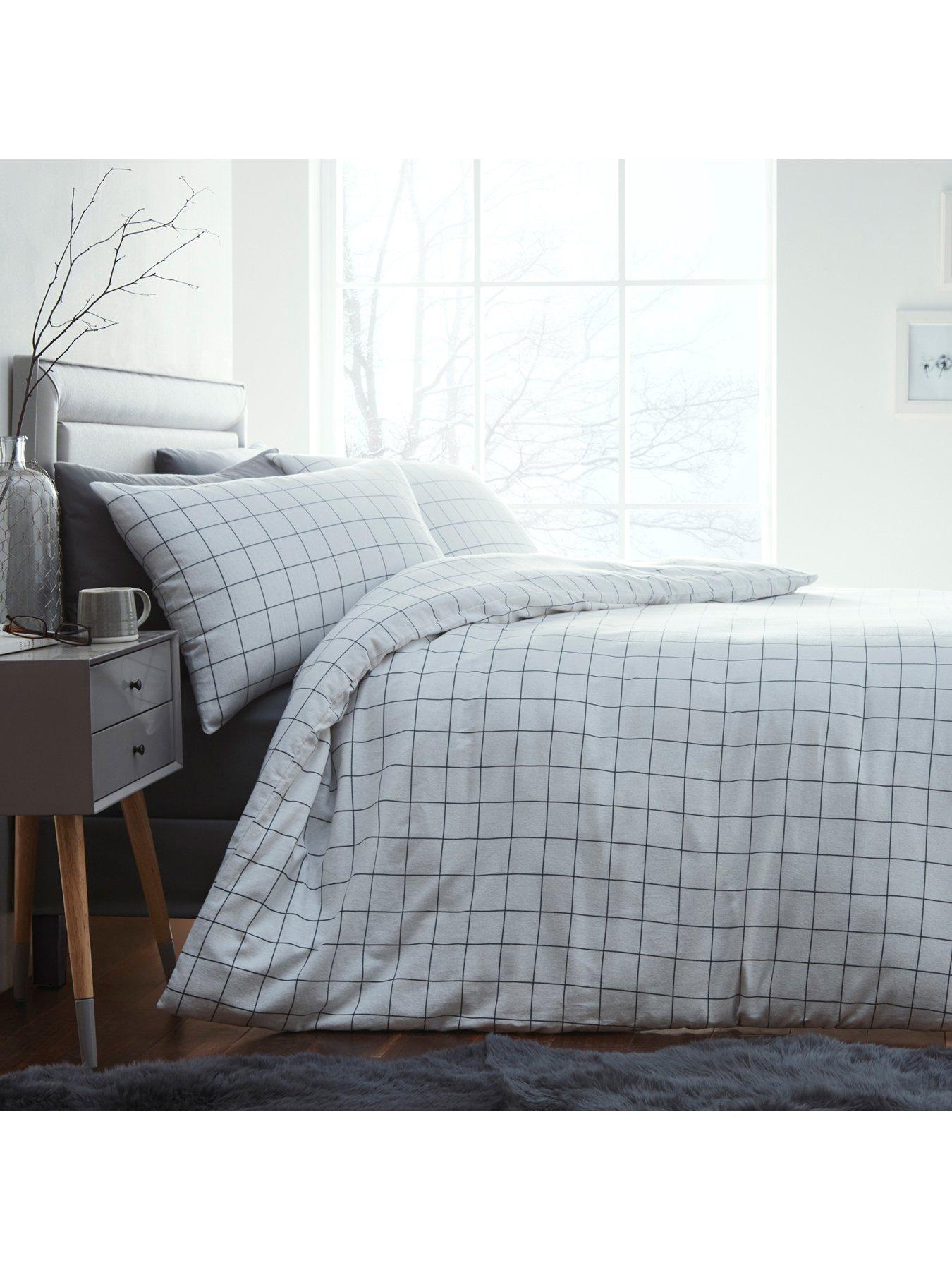 Silentnight Contemporary Check Brushed Cotton Duvet Cover Set