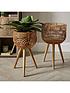 image of rattan-style-standing-planters-set-of-2