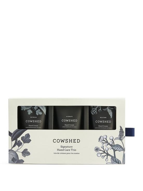 front image of cowshed-signature-hand-cream-trio