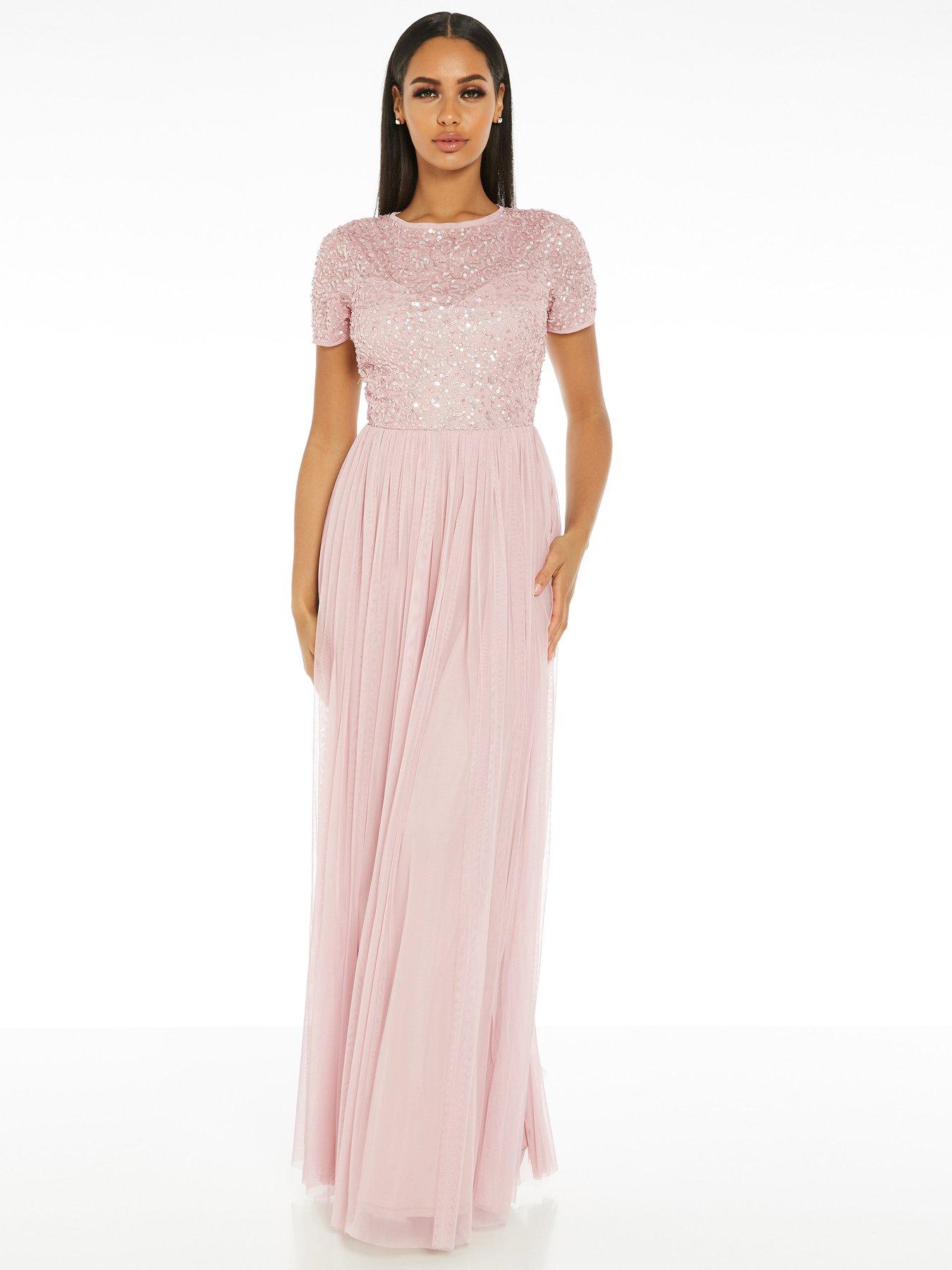 pink quiz bridesmaid dress