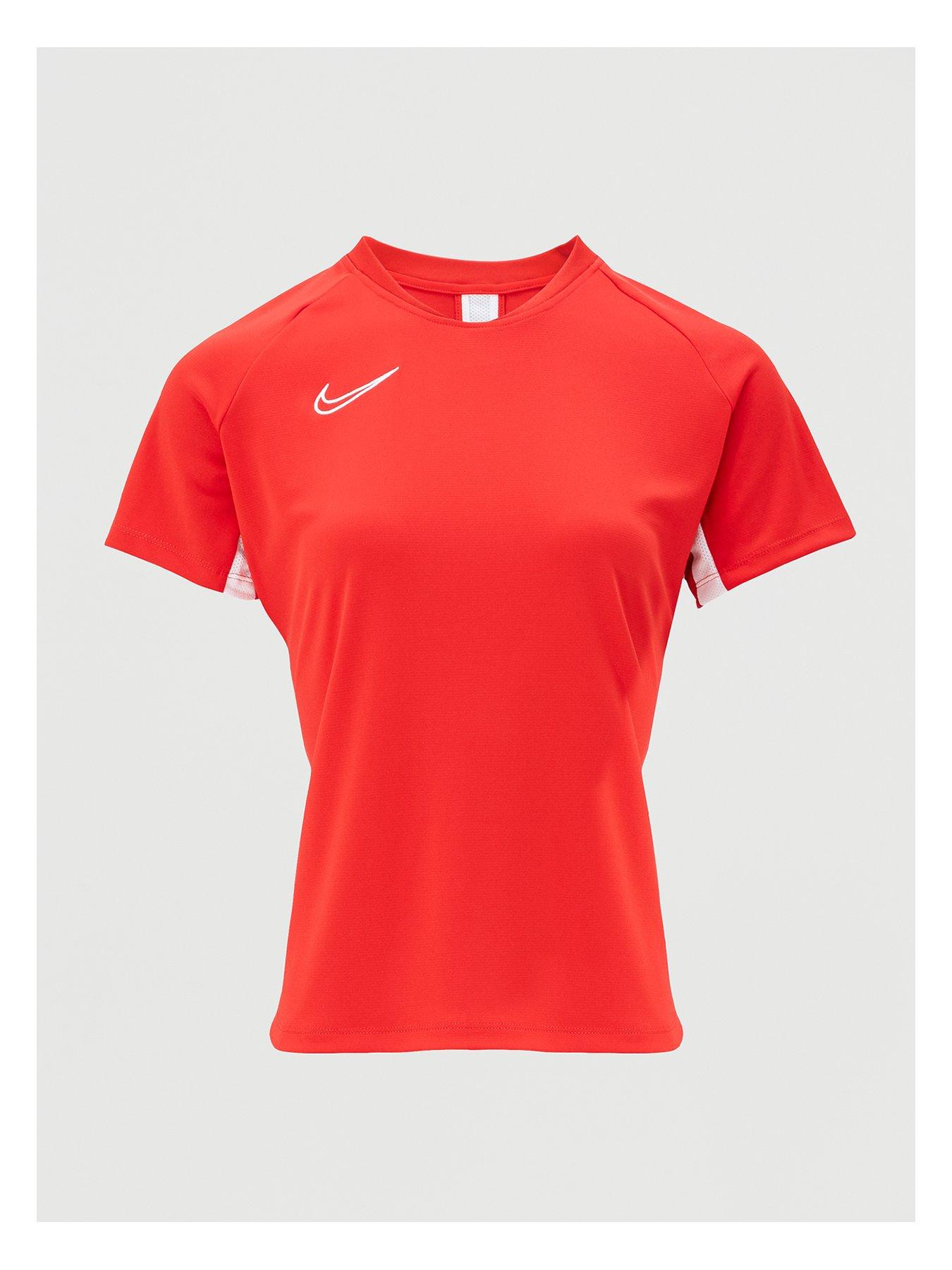 nike women's red animal print crew tee