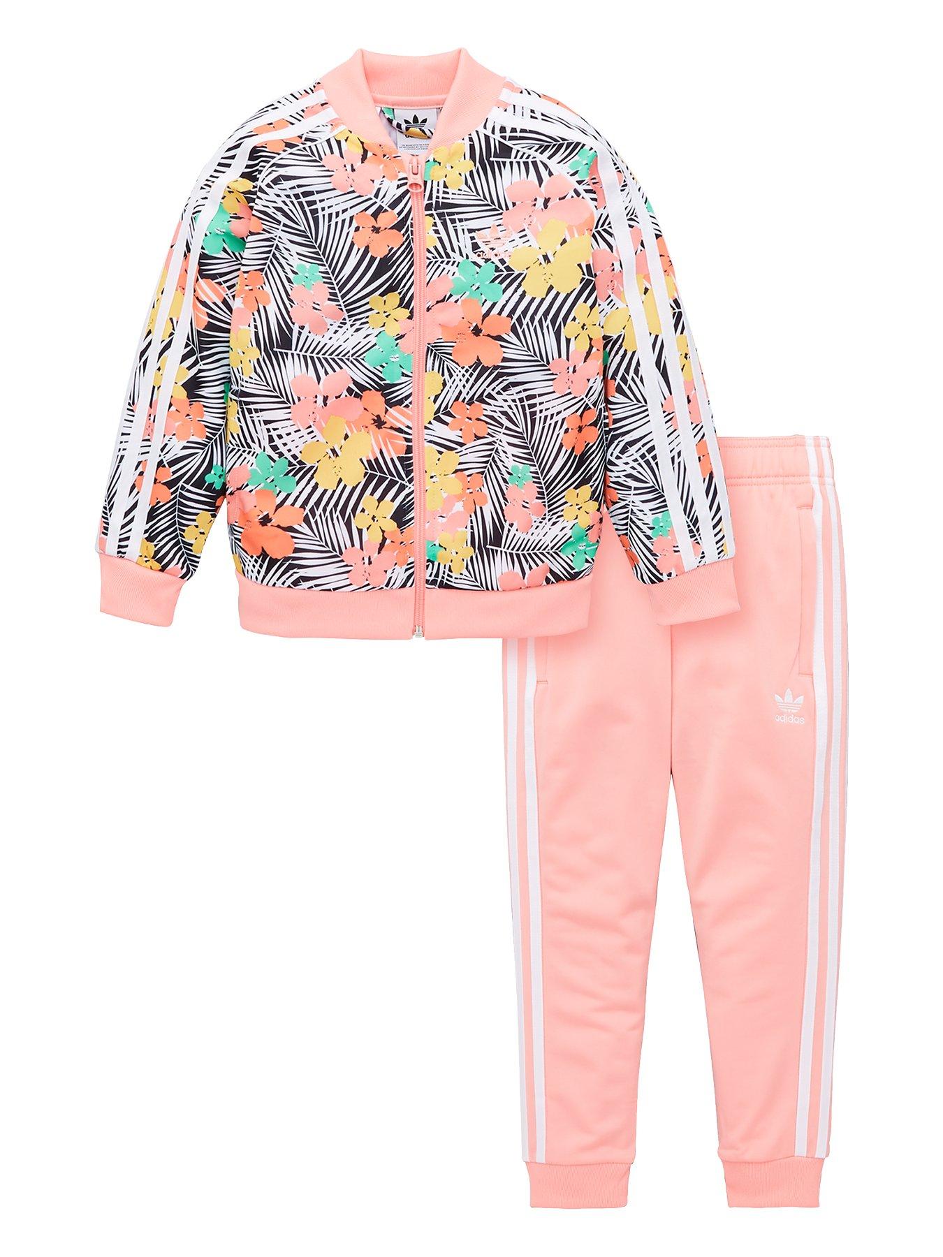 childrens pink adidas tracksuit