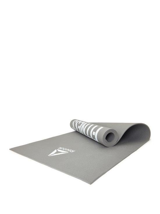front image of reebok-fitness-mat-grey-love