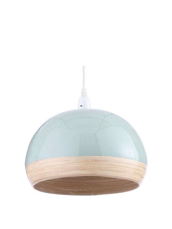 front image of everyday-hampton-bamboo-easy-fit-lightshade-ndash-sage-green