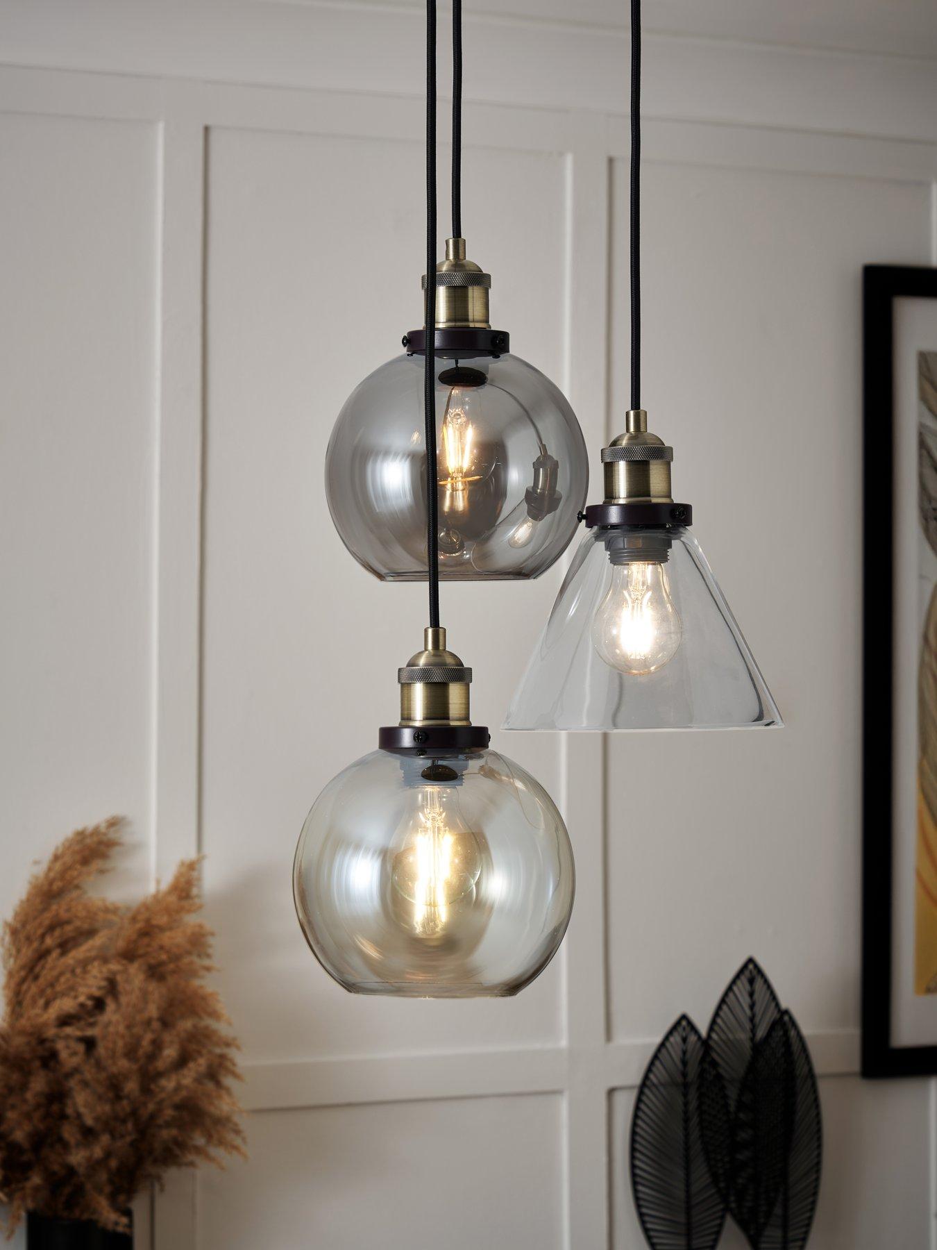 Image 1 of 7 of The Very Collection Newark Industrial 3-Light Cluster Light