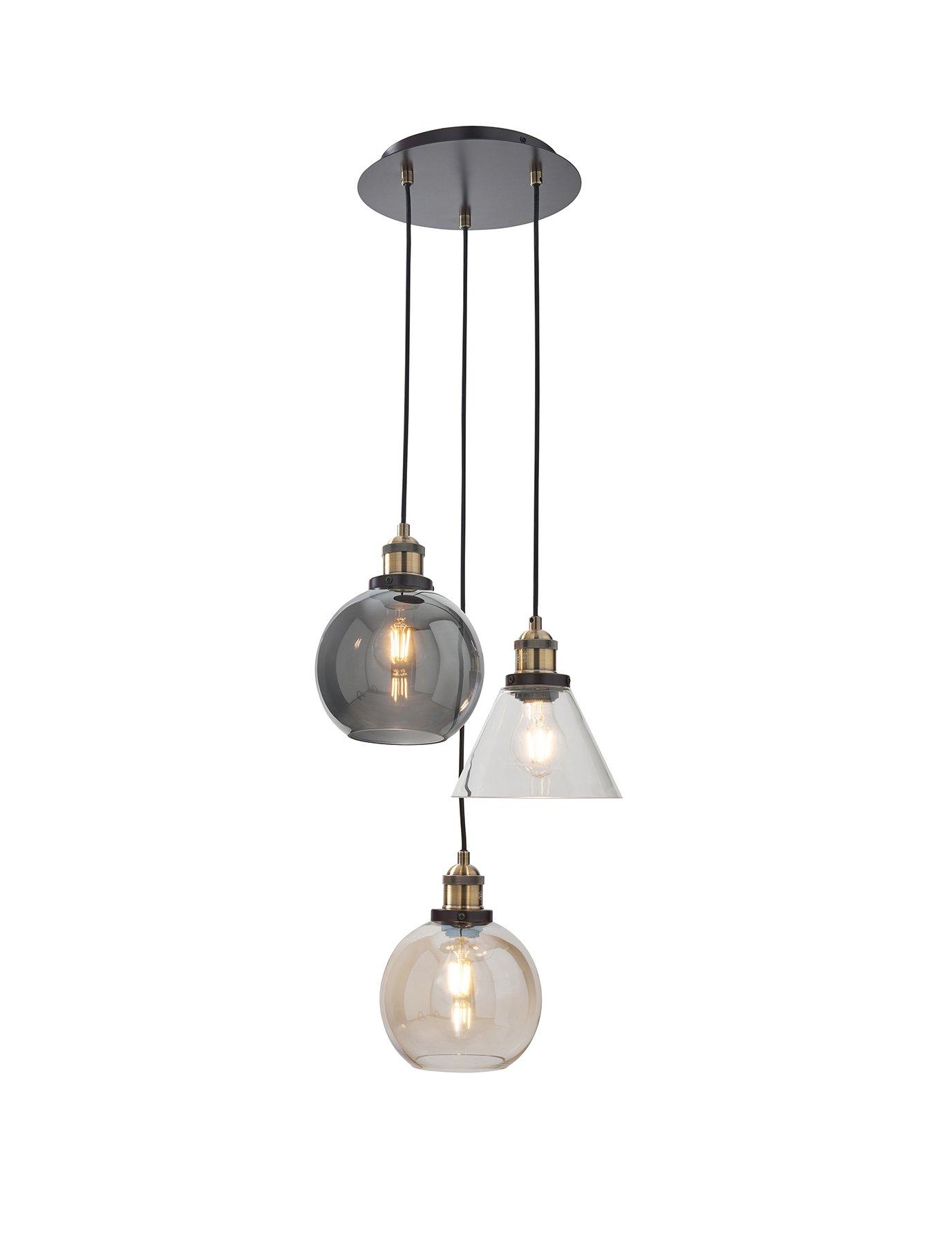 Image 2 of 7 of The Very Collection Newark Industrial 3-Light Cluster Light