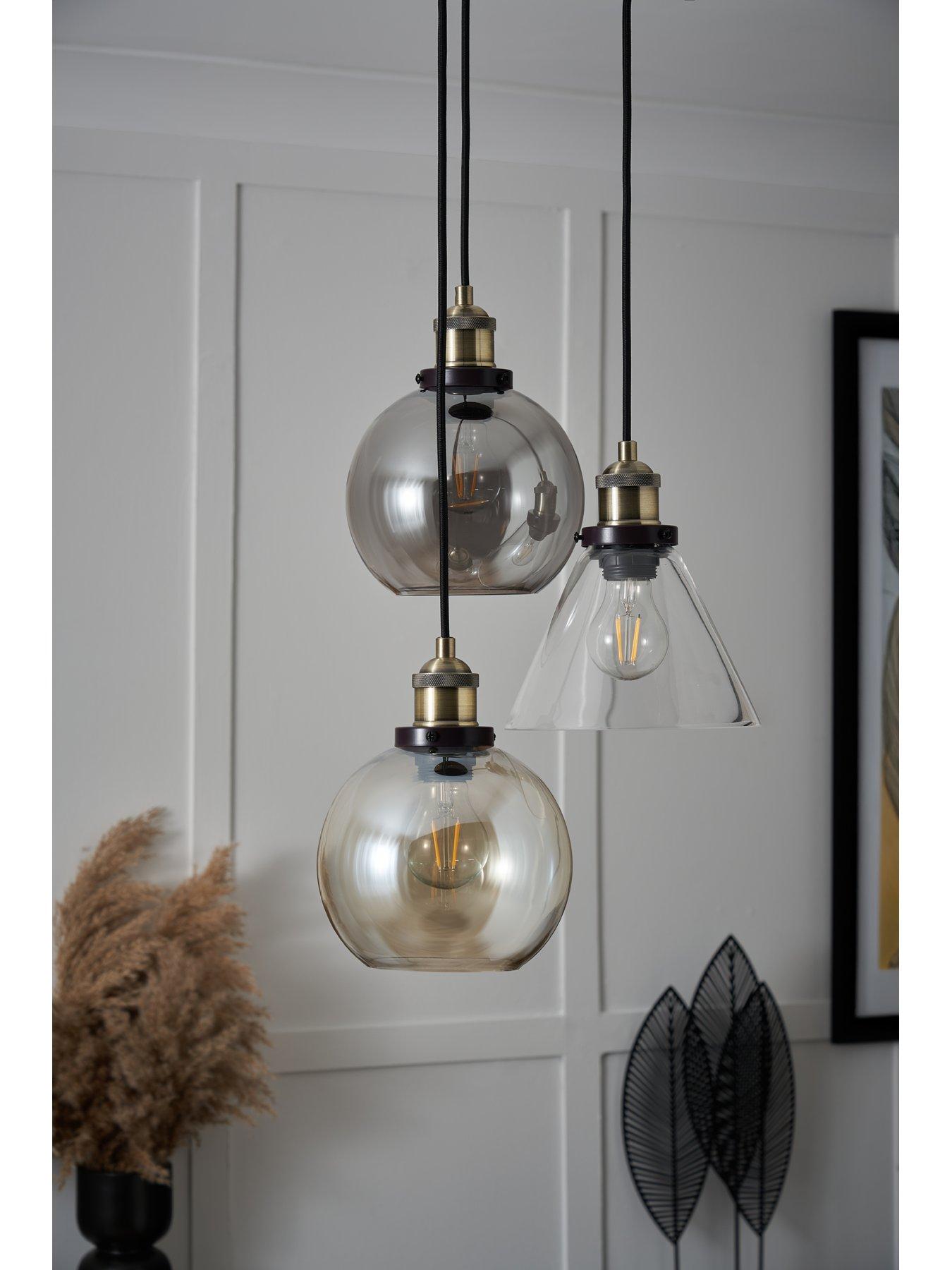 Image 4 of 7 of The Very Collection Newark Industrial 3-Light Cluster Light