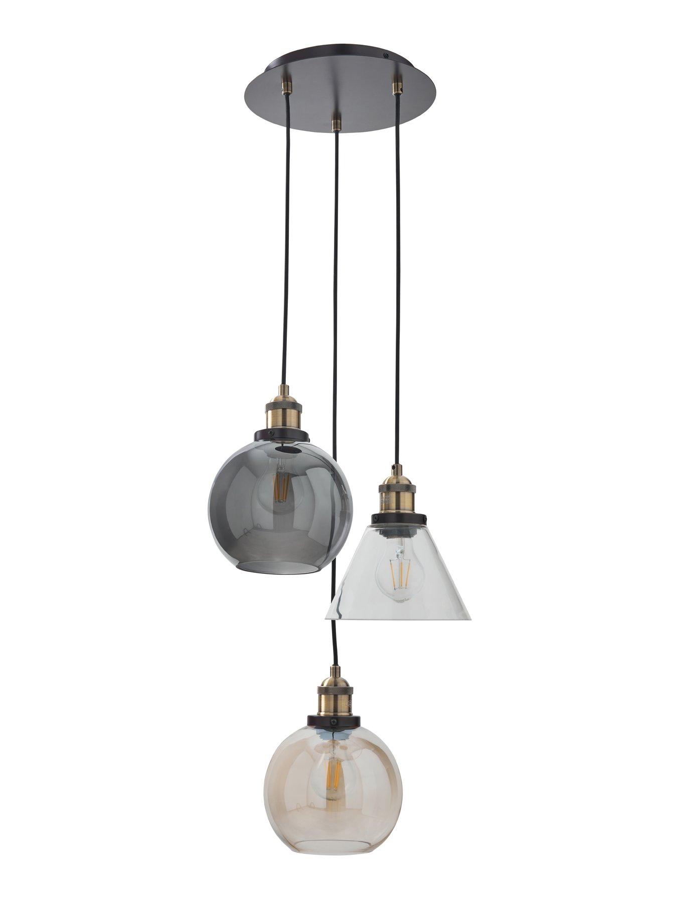Image 5 of 7 of The Very Collection Newark Industrial 3-Light Cluster Light