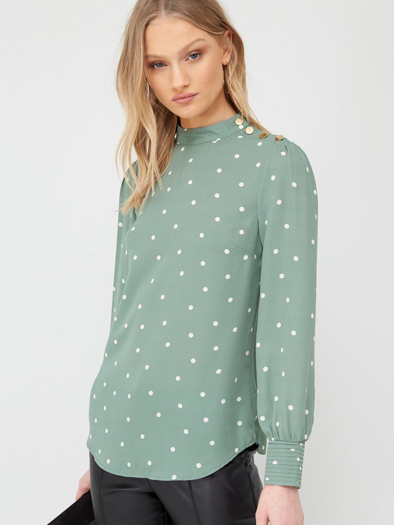 oasis spot high neck dress multi green
