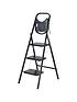  image of werner-3-tread-black-stepstool-with-tool-tray