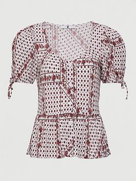 V by Very V By Very Button Through Paisley Top - White Paisley Picture