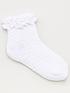  image of v-by-very-girls-5-pack-diamond-stitch-ruffle-frill-school-ankle-socks-white