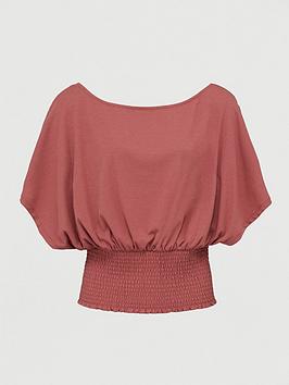V by Very V By Very Co Ord Shirred Off The Shoulder Top - Pink Picture