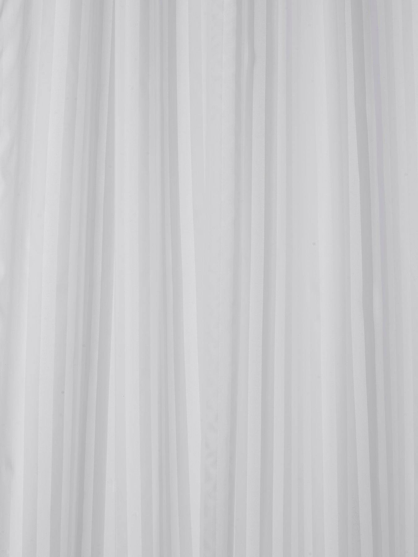 Image 3 of 5 of Croydex White Regency Stripe Hook N Hang Shower Curtain
