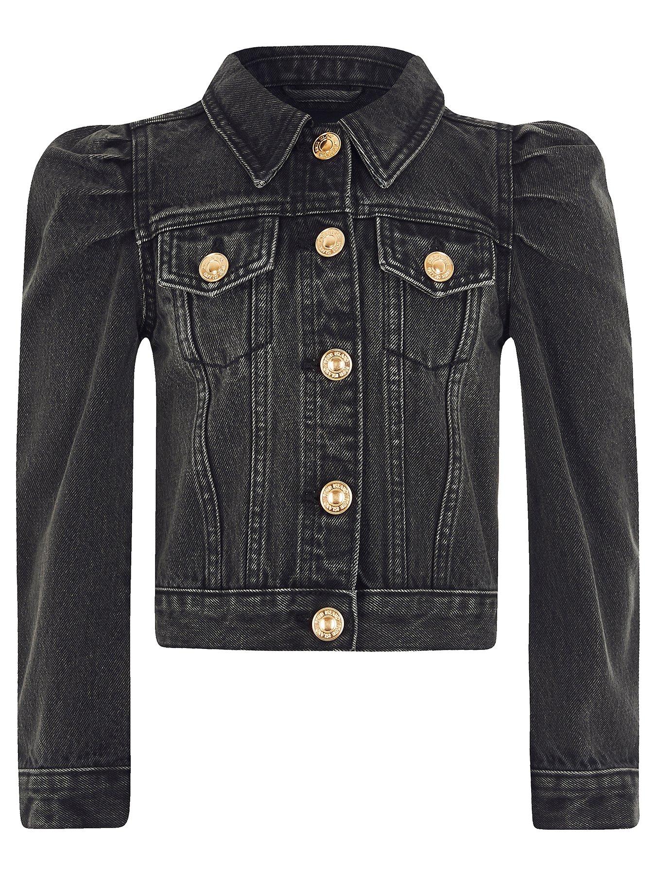 river island denim puff sleeve jacket