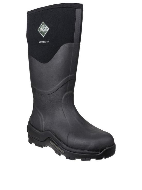 front image of muck-boots-muckmaster-tall-welly-black