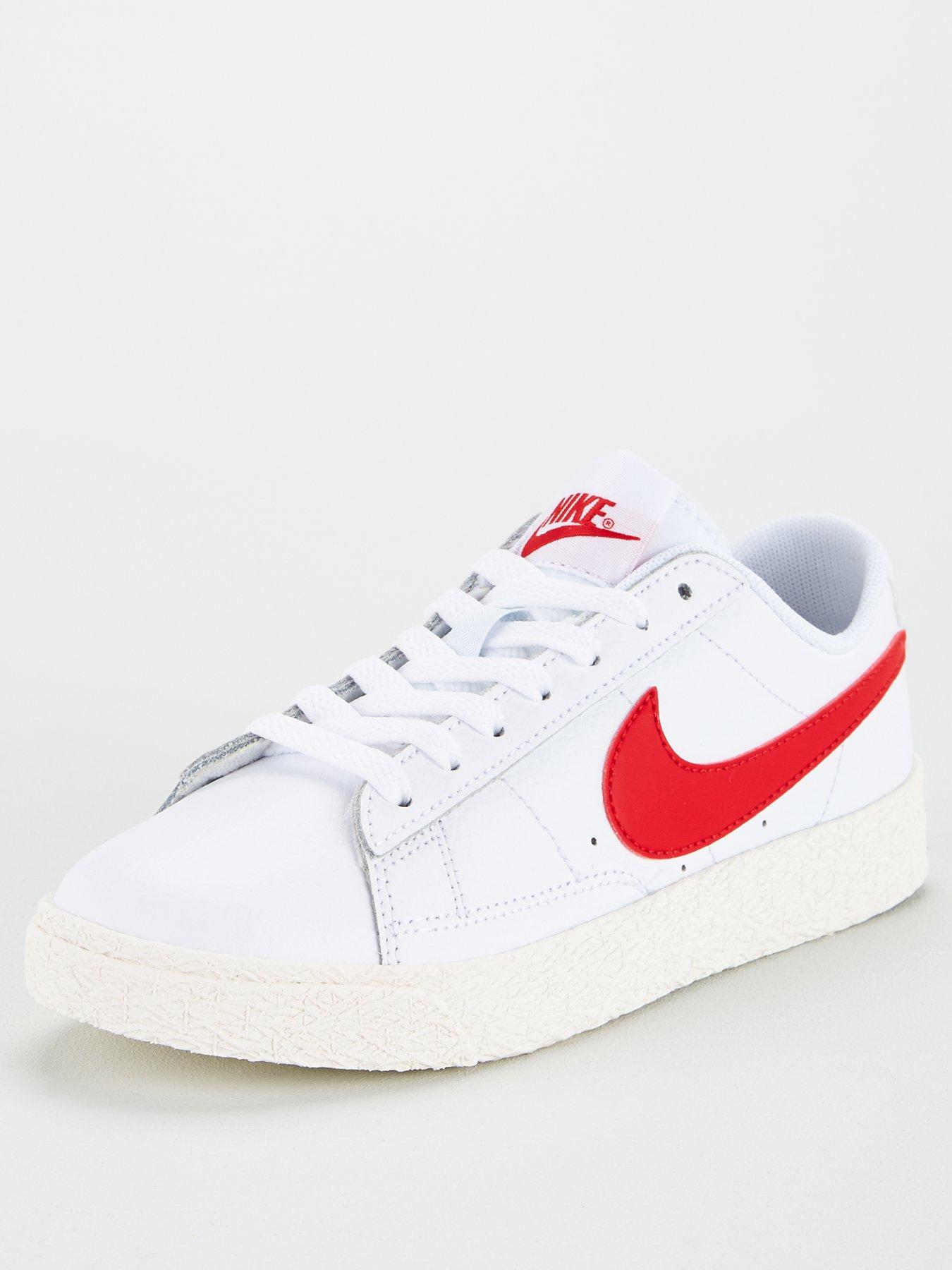 nike blazer trainers in white and red