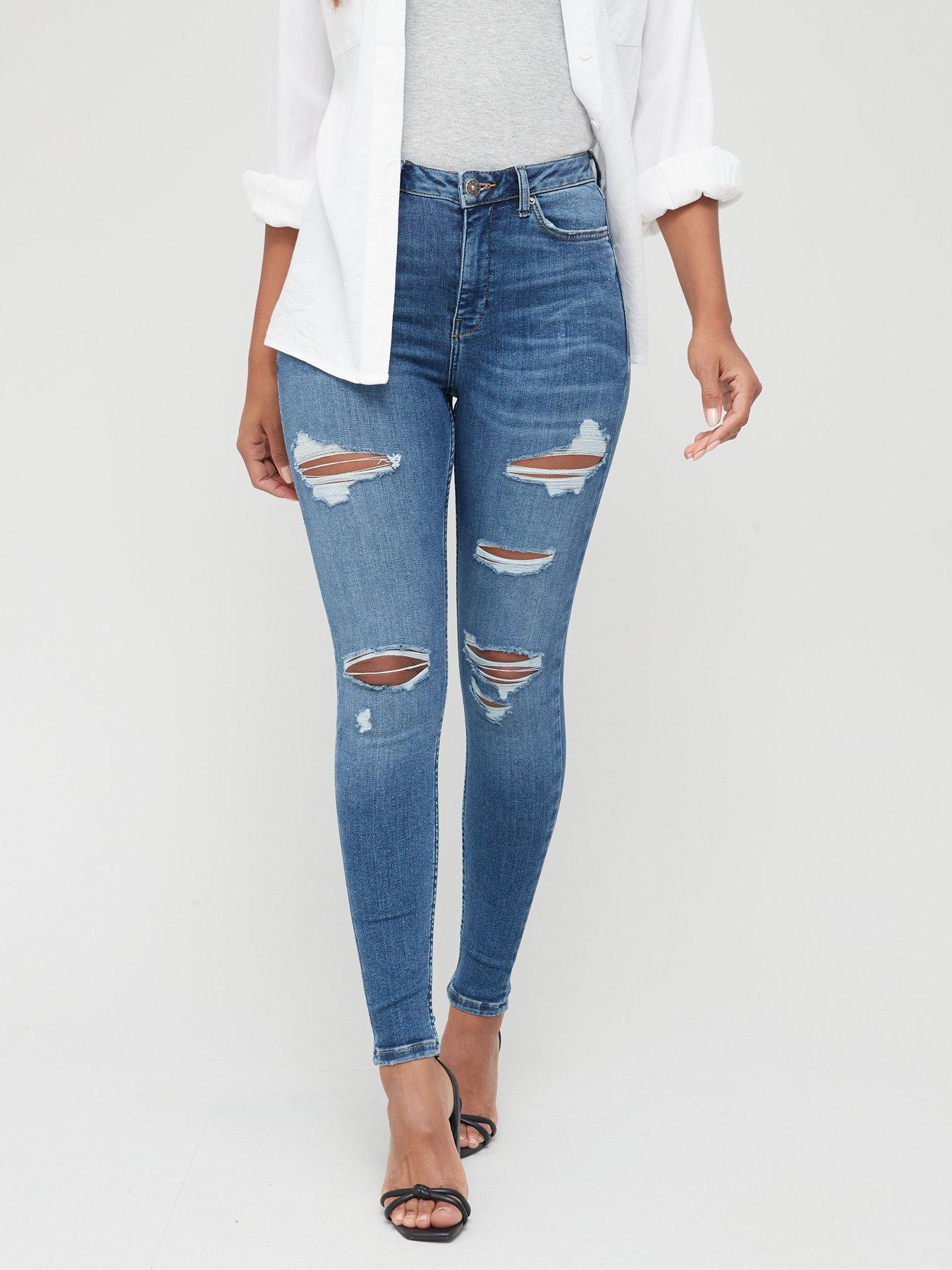 ripped jeans womens front and back
