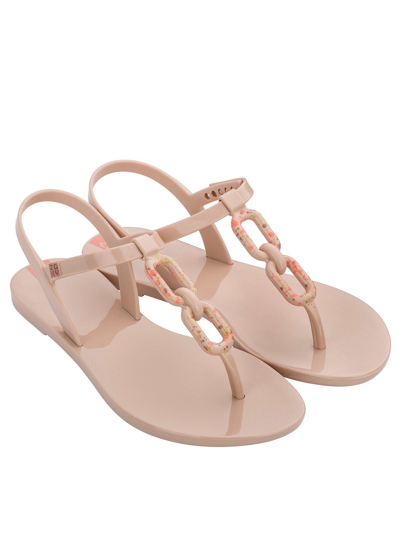 blush flat sandals